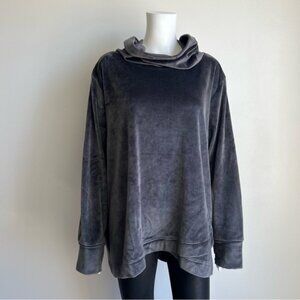 Softies By Paddi Murphy Funnel Neck Velour Sweatshirt - 2X/3X